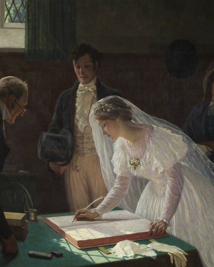 Signing the Register by Edmund Blair Leighton